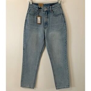 Thrills Casey Slim Jean Ash Blue High Waist Cropped Organic Cotton Denim Size 26